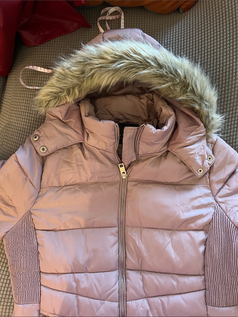 Hooded Light Pink Quilted Puffer Jacket - Womens
